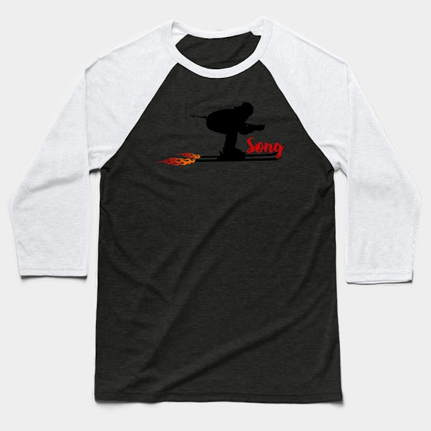 Song United States Skiing Baseball T-Shirt by ArtDesignDE